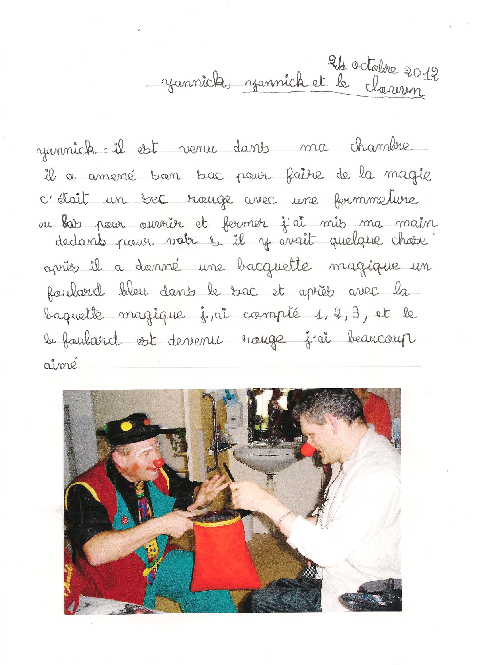 Lettre de Yannick